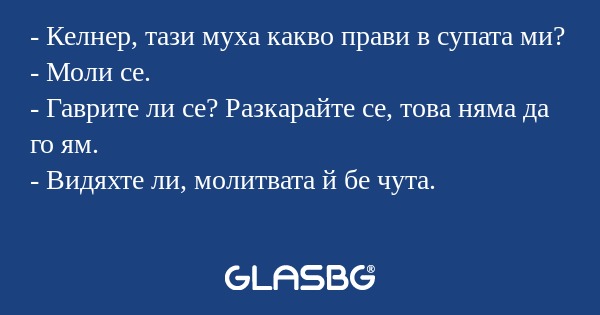 Келнер, тази муха какво прави...