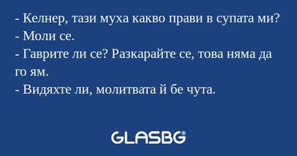 Келнер, тази муха какво прави...