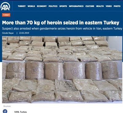 Откриха 70 кг хероин в кола в турския окръг Ван