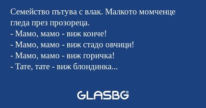 Семейство пътува с влак. Малкото...