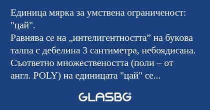 Единица мярка за умствена ограниченост...