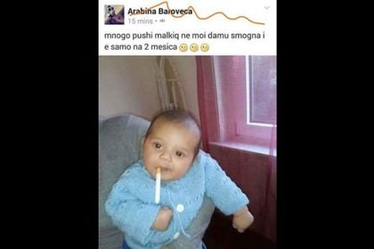 Циганин се изгаври с бебето си, пъхна му цигара в устата