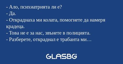 Ало, психиатрията ли е? - Да...