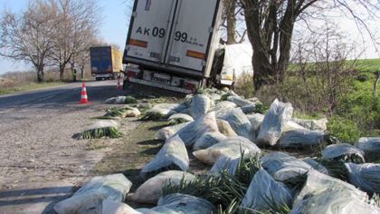ТИР се вряза в микробус, хвърчат ягоди и зелен лук