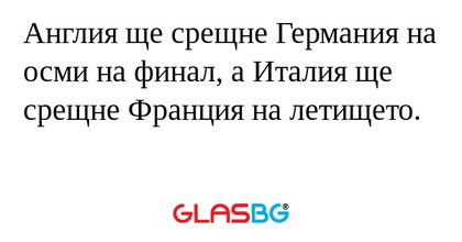 Англия ще срещне Германия на осми...