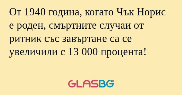 От 1940 година, когато Чък Норис...