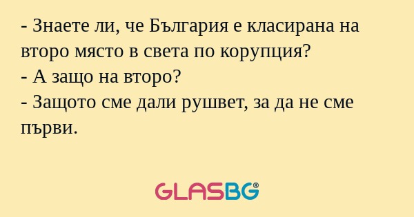 Знаете ли, че България е класирана...