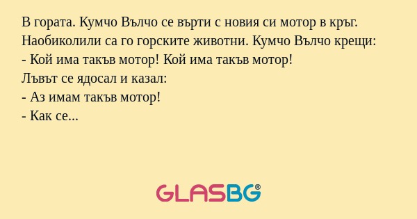 В гората. Кумчо Вълчо се върти...