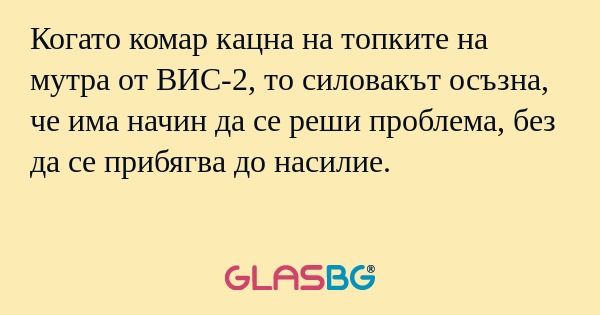 Когато комар кацна на топките на...
