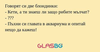 Говорят си две блондинки: - Кети...