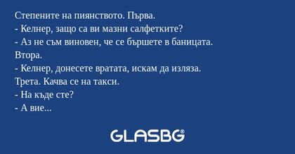 Степените на пиянството. Първа...