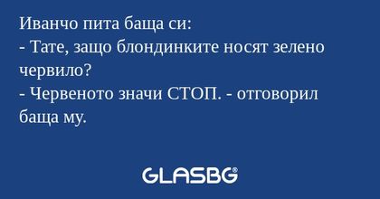 Иванчо пита баща си: - Тате, защо...