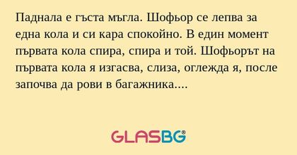 Паднала е гъста мъгла. Шофьор се...