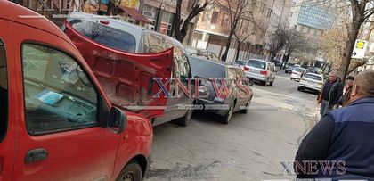 Верижна катастрофа до Първа поликлиника(видео)