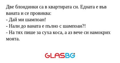 Две блондинки са в квартирата си...