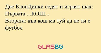 Две БлонДинки седят и играят шах...