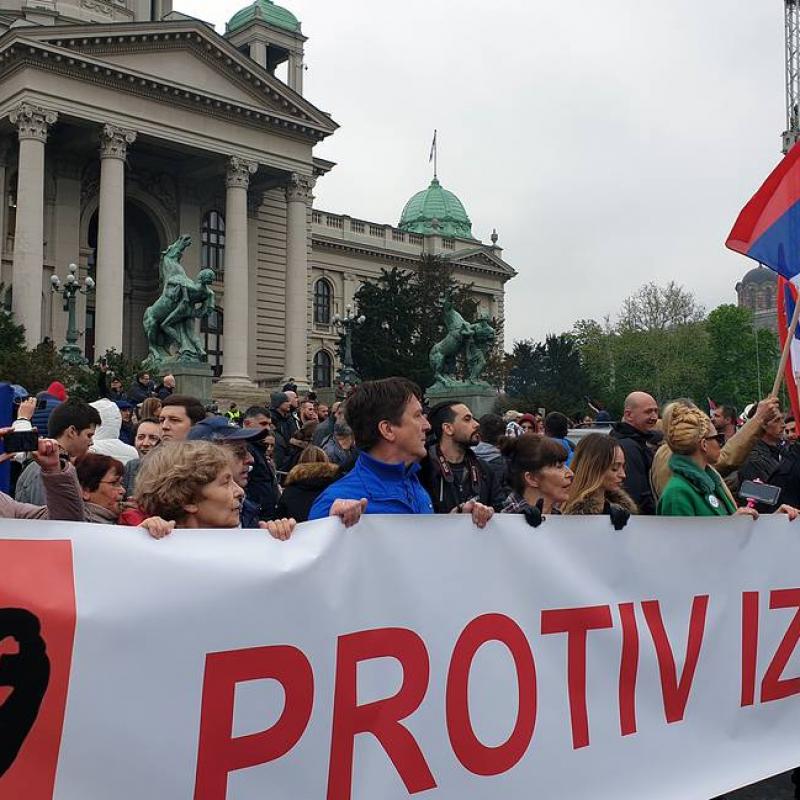 TACC:В Белград се провежда голям антиправителствен протест