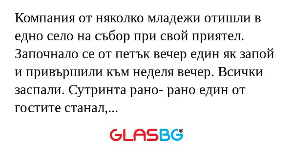 Компания от няколко младежи отишли...