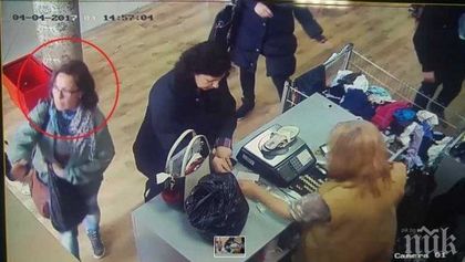 Познавате ли я? Червенокоса дама краде вещи от магазин за дрехи в Бургас (ВИДЕО)