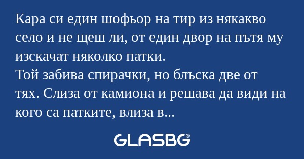 Кара си един шофьор на тир из някакво...