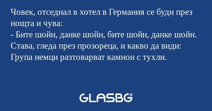 Човек, отседнал в хотел в Германия...