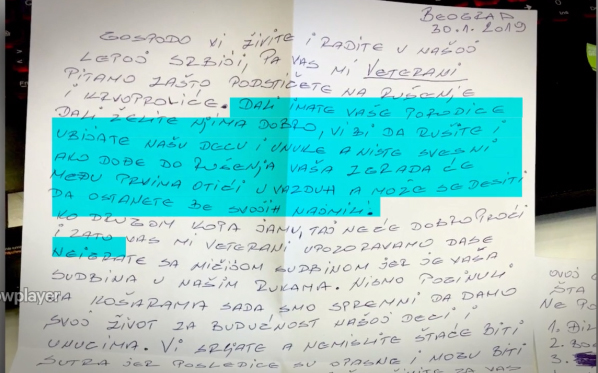 Военни ветерани изпратиха смъртни заплахи на журналистите в телевизионния канал на Дейвид Петреъс в Сърбия: Ще ви вдигнем във въздуха и вас, и сградата