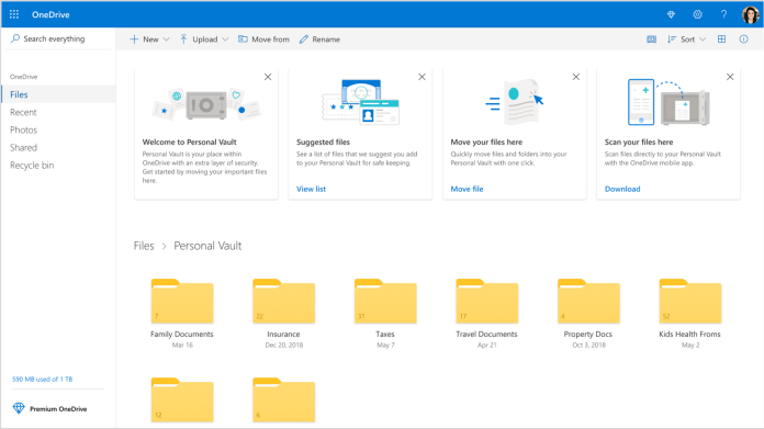 Microsoft представи Personal Vault за OneDrive