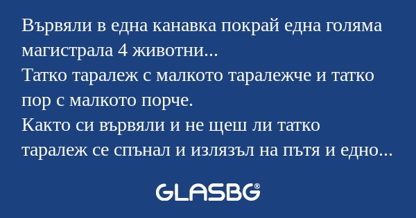 Вървяли в една канавка покрай една...