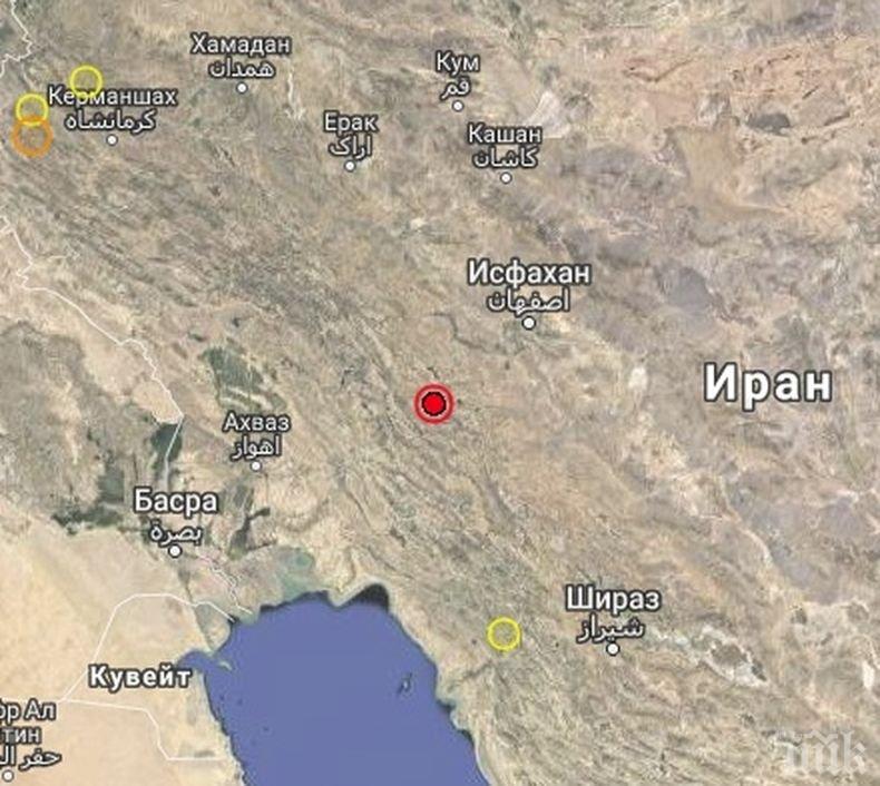 Земетресение с магнитуд 4.9 по скалата на Рихтер е регистрирано в Западен Иран