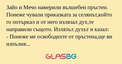 Зайо и Мечо намерили вълшебен пръстен...