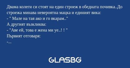 Двама колеги си стоят на един строеж...