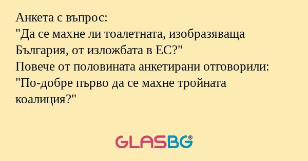 Анкета с въпрос: "Да се махне ли...