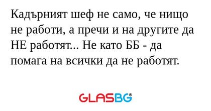 Кадърният шеф не само, че нищо...