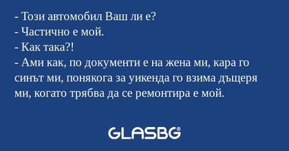 Този автомобил Ваш ли е? - Частично...