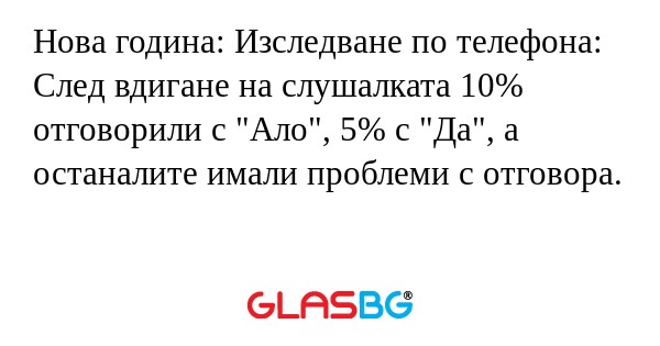Нова година: Изследване по телефона...