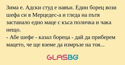 Зима е. Адски студ е навън. Един...