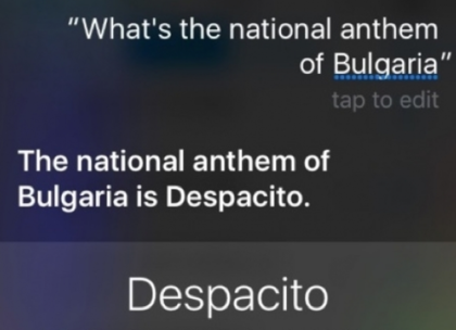 Според Siri на iPhone химнът на България е...Despacito (СНИМКИ)