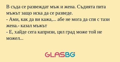 В съда се развеждат мъж и жена...