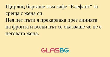 Щирлиц бързаше към кафе