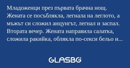 Младоженци през първата брачна...