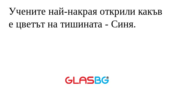 Учените най-накрая открили какъв е цветът на тишината - Cиня.