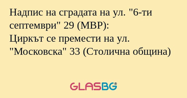 Надпис на сградата на ул. 