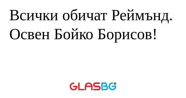 Всички обичат Реймънд. Освен Бойко...