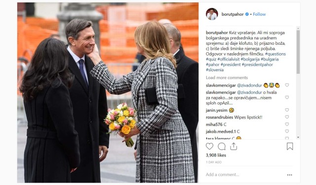 Радева допусна грешка с целувката и жеста към словенския президент