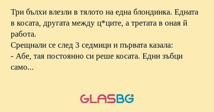 Три бълхи влезли в тялото на една...