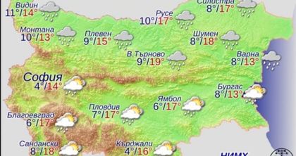 Ето какво ще е времето в петък