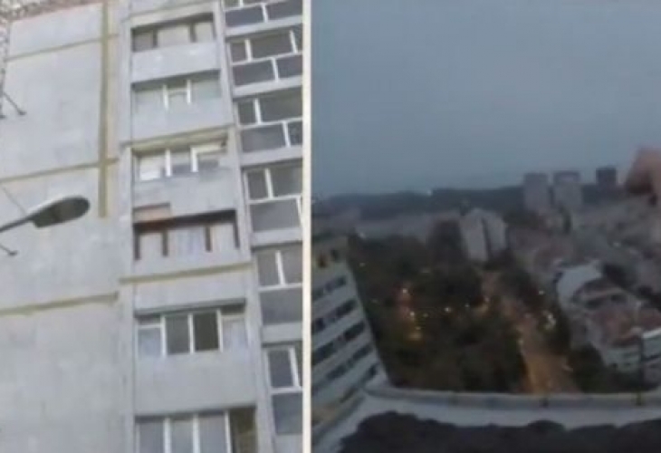 Момчета се промъкнаха на строеж в Бургас, качиха се на 50 метра над земята по скеле! (ВИДЕО)
