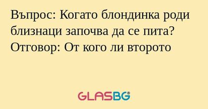 Въпрос: Когато блондинка роди близнаци...