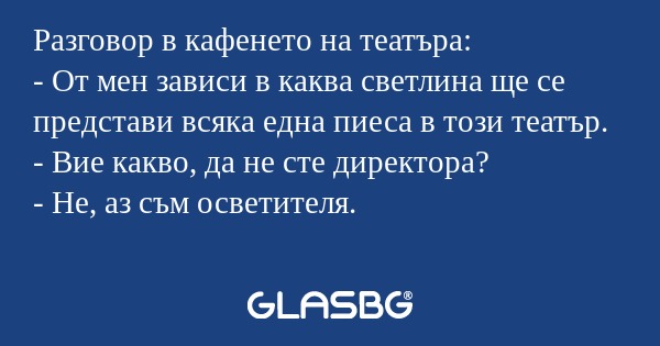 Разговор в кафенето на театъра...
