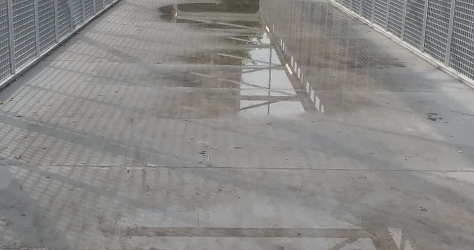 Читател: Малко дъжд и новата пасарелка на ул. „Кап. Райчо” във Варна е в локви (снимки)